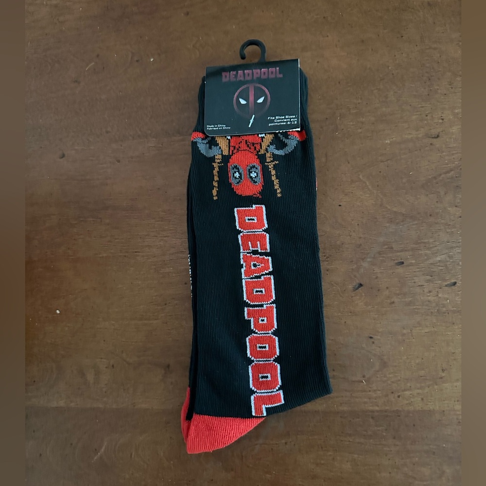 🌵 3/$15 Marvel Deadpool Black and Red Socks (see description)